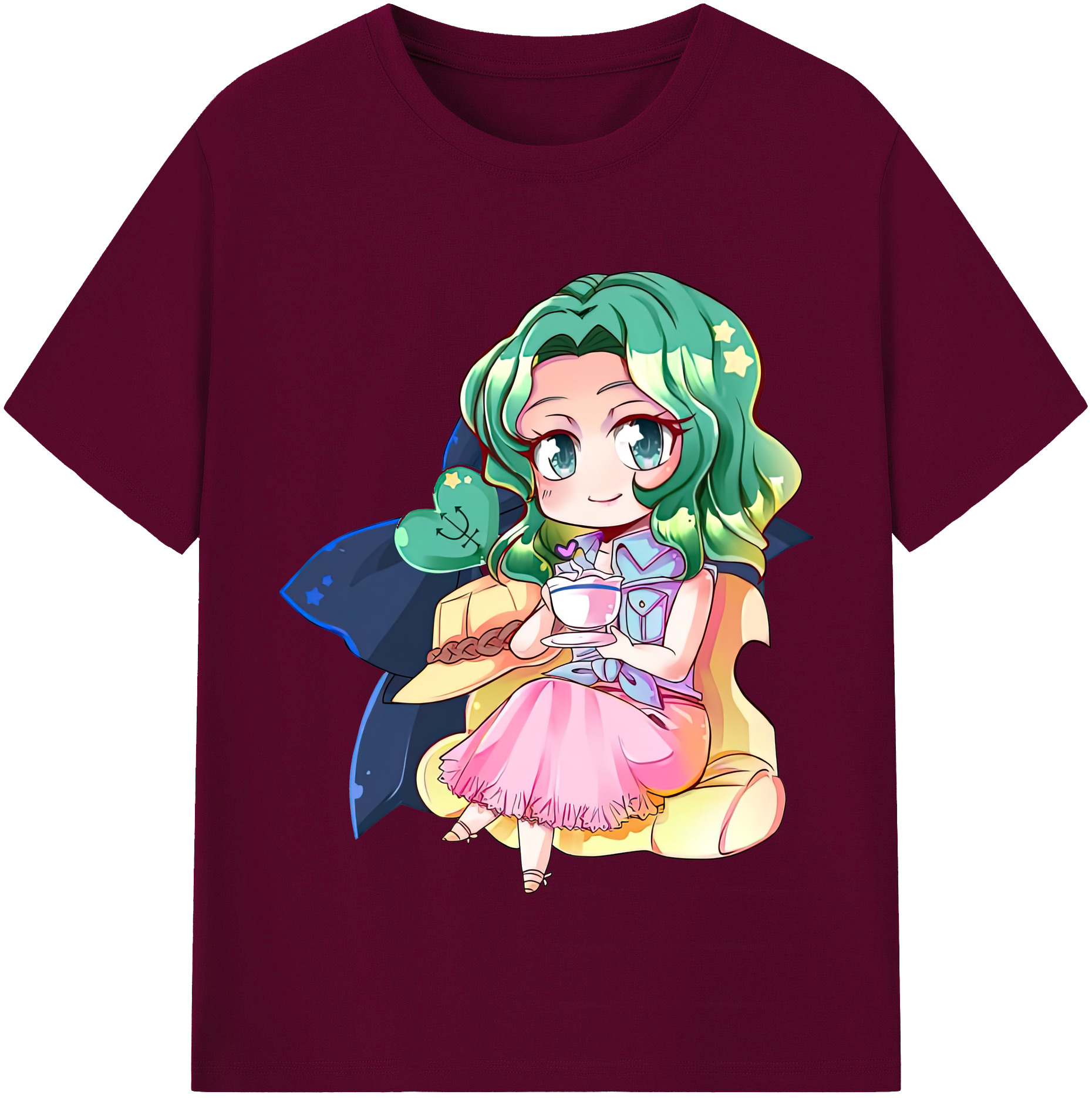 （画像用） 美少女戦士セーラームーン 海王 みちる（かいおう みちる） Sailor Moon Kaiou Michiru レディースカジュアルプリントTシャツ（綿100％）